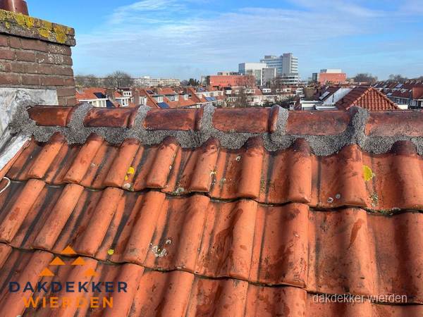 Pannendak met nokvorst en schoorsteen, dakrenovatie in Wierden Pannendak met nokvorst en schoorsteen, dakrenovatie in Wierden